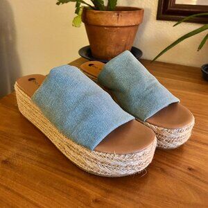 Comfortable big Buddha Women's Platform Espadrille Slide Sandal Women's Size 9.5